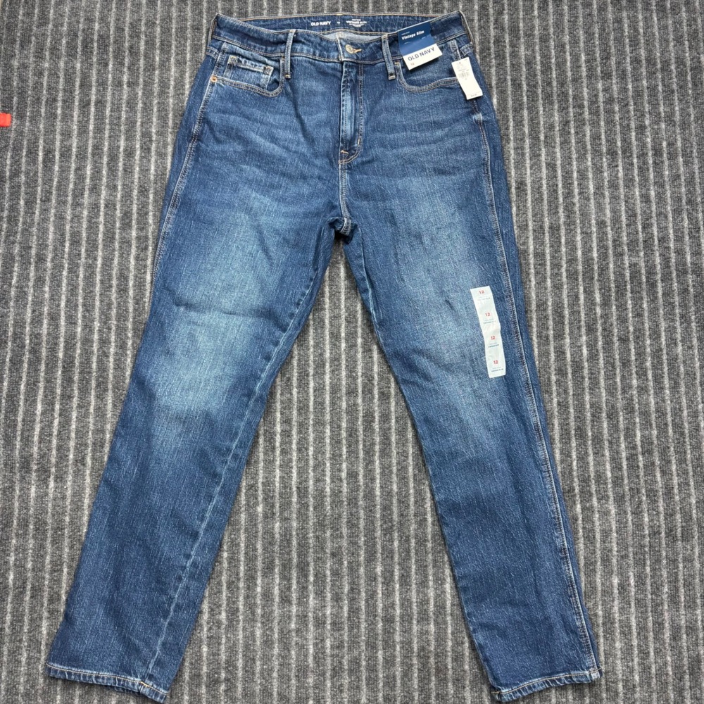 Old Navy Womens Vintage Slim Jeans 12 Blue High Rise Secret Smooth Pockets NWT